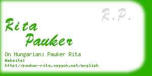 rita pauker business card